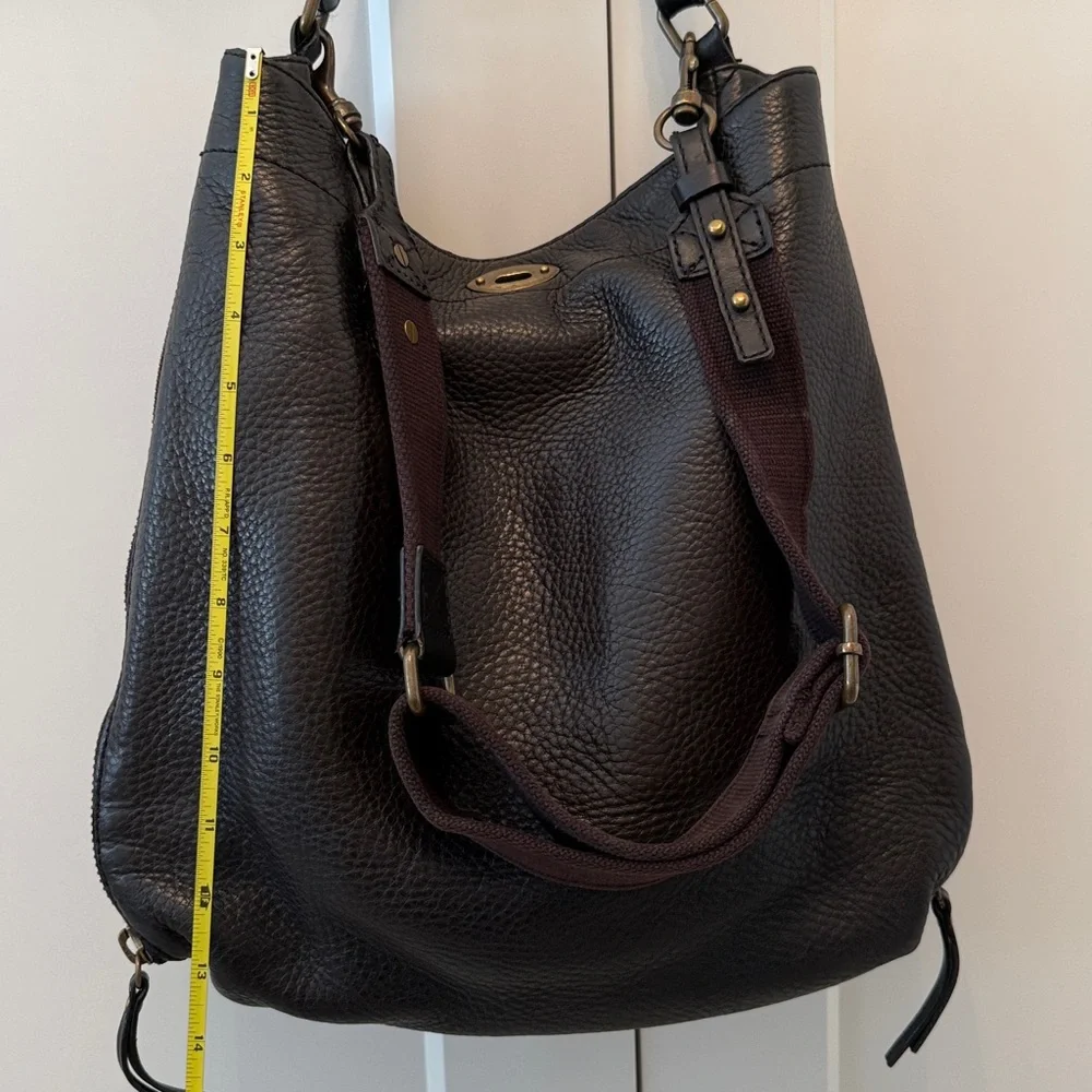 J. Crew Black 100% Leather Shoulder Hobo Bag - Classic Women's Handbag